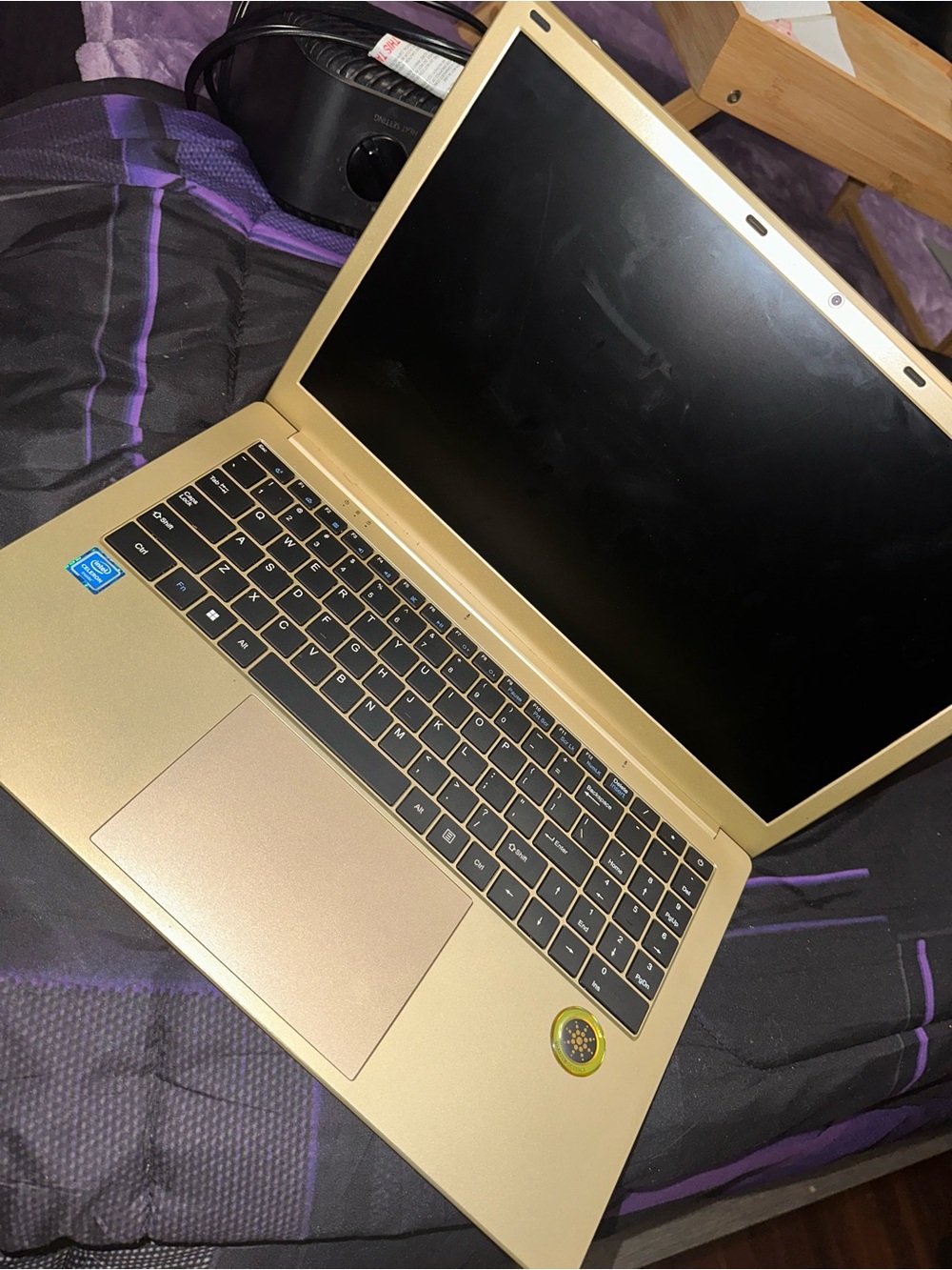 Gold Laptop Computer - Sleek Portable Notebook